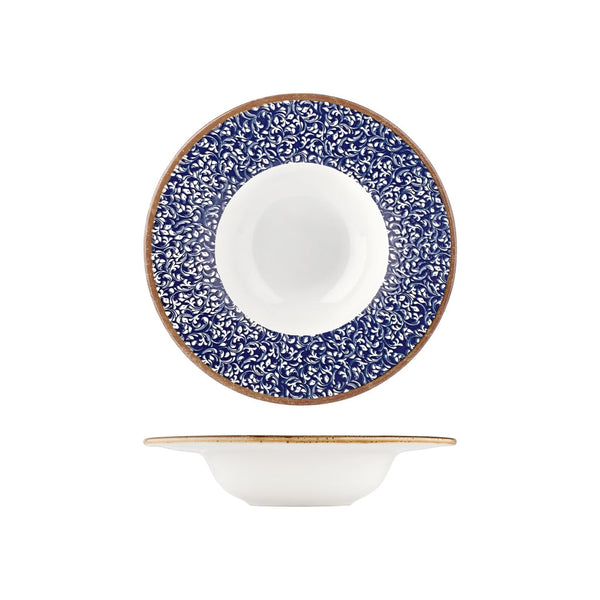 Turgla Edera Cobalt dia.11Inch  h:2.25Inch  16 oz. Round Blue Vitrified Deep Plate SKU: T-ECGT28CK-6