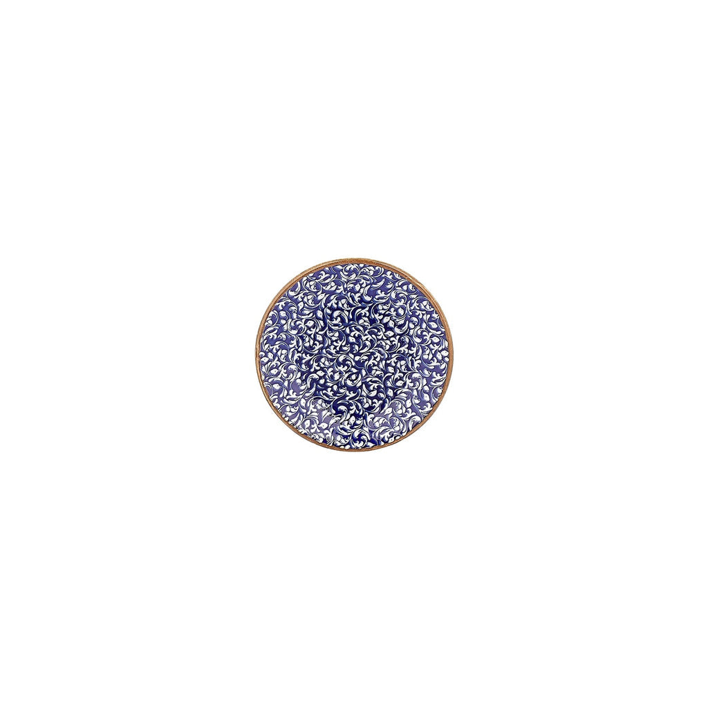 Turgla Edera Cobalt dia.4.75Inch  Round Blue Vitrified Saucer SKU: T-ECZT01KT-24