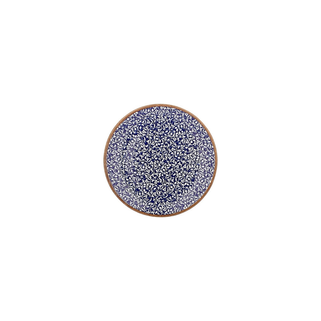 Turgla Edera Cobalt dia.7.5Inch  Round Blue Vitrified Plate SKU: T-ECZT19DZ-12