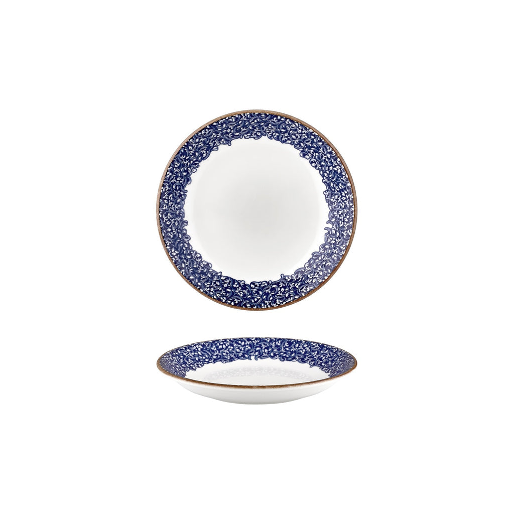 Turgla Edera Cobalt dia.8.25Inch  h:0Inch  17 oz. Round Blue Vitrified Deep Plate SKU: T-ECZT21CK-12