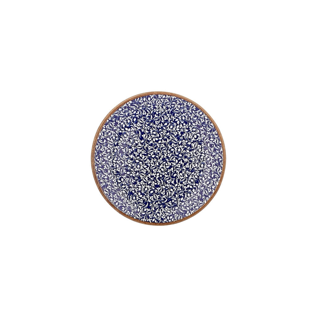 Turgla Edera Cobalt dia.9Inch  Round Blue Vitrified Plate SKU: T-ECZT23DZ-12