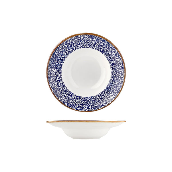 Turgla Edera Cobalt dia.9.75Inch  h:2.25Inch  14 oz. Round Blue Vitrified Deep Plate SKU: T-ECZT25CK-6