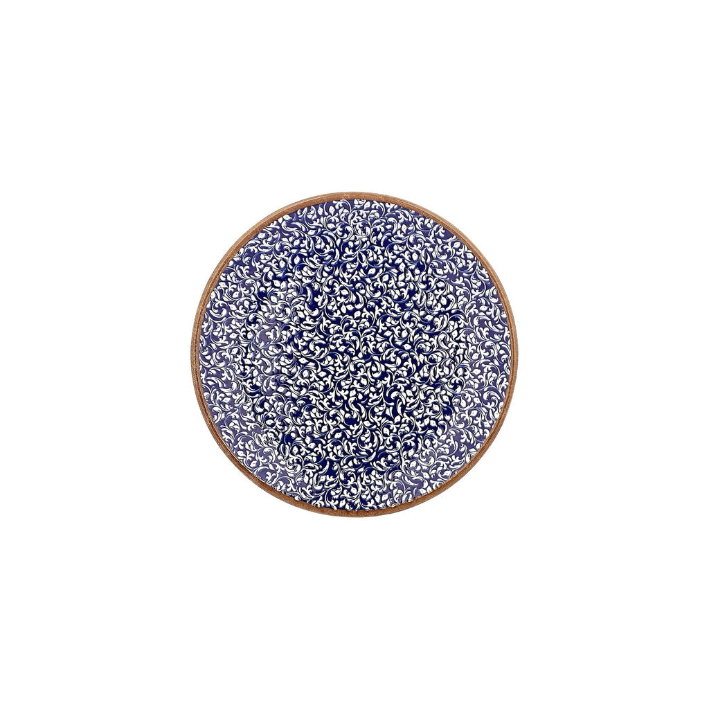 Turgla Edera Cobalt dia.9.75Inch  Round Blue Vitrified Plate SKU: T-ECZT25DZ-12