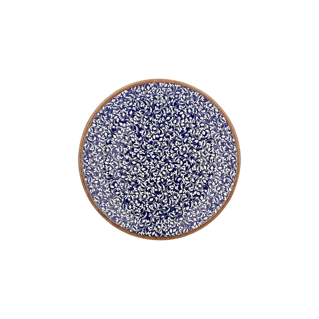 Turgla Edera Cobalt dia.10.75Inch  Round Blue Vitrified Plate SKU: T-ECZT27DZ-12