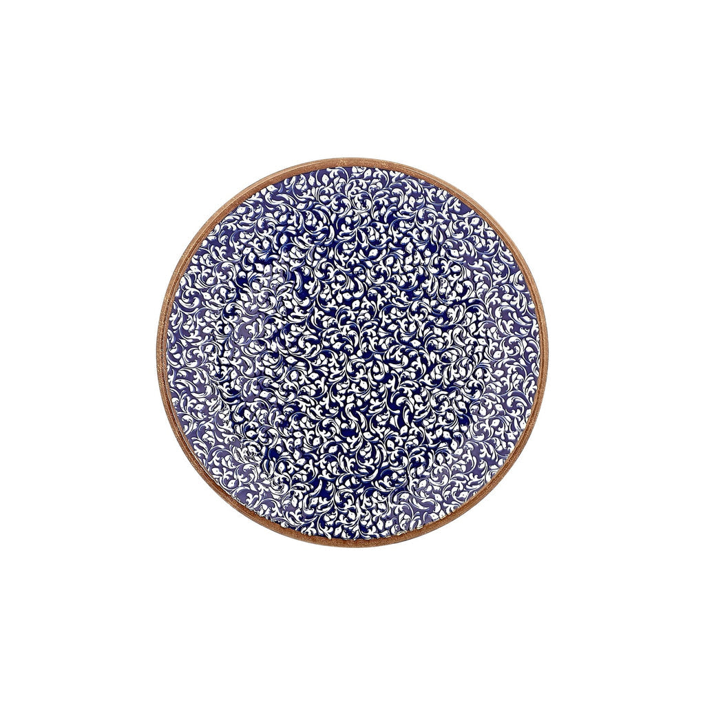 Turgla Edera Cobalt dia.11.75Inch  Round Blue Vitrified Plate SKU: T-ECZT30DZ-6