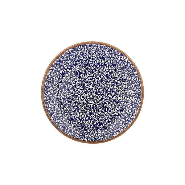 Turgla Edera Cobalt dia.11.75Inch  Round Blue Vitrified Plate SKU: T-ECZT30DZ-6