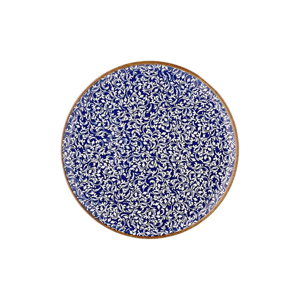 Turgla Edera Cobalt dia.12.5Inch  x 12.5Inch  Round Blue Vitrified Pizza Plate SKU: T-ECZT32PZT-6