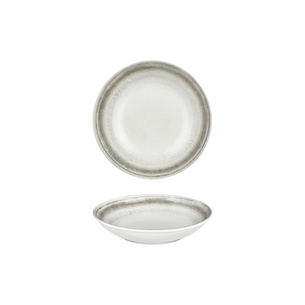 Turgla Ephyra dia.8.25Inch  h:1.25Inch  27 oz. Round Gray Vitrified Deep Plate SKU: T-EPHFL21CK-6