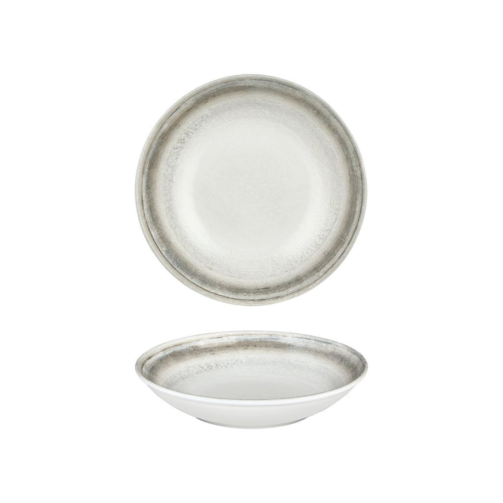 Turgla Ephyra dia.9.75Inch  h:2Inch  44 oz. Round Gray Vitrified Deep Plate SKU: T-EPHFL25CK-6