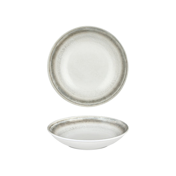 Turgla Ephyra dia.9.75Inch  h:2Inch  44 oz. Round Gray Vitrified Deep Plate SKU: T-EPHFL25CK-6