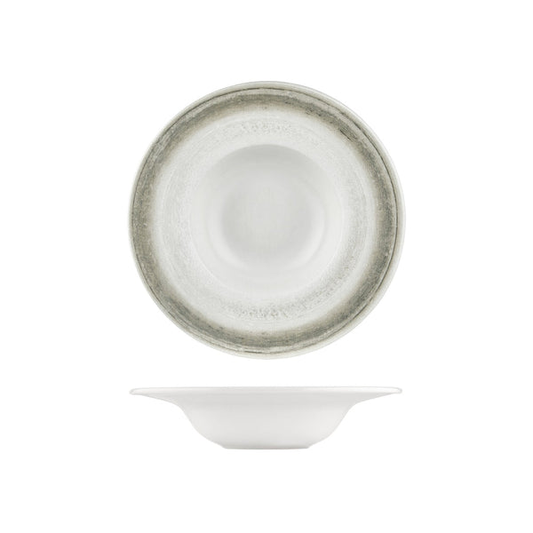Turgla Ephyra dia.11Inch  h:2.25Inch  16 oz. Round Gray Vitrified Deep Plate SKU: T-EPHGT28CK-6