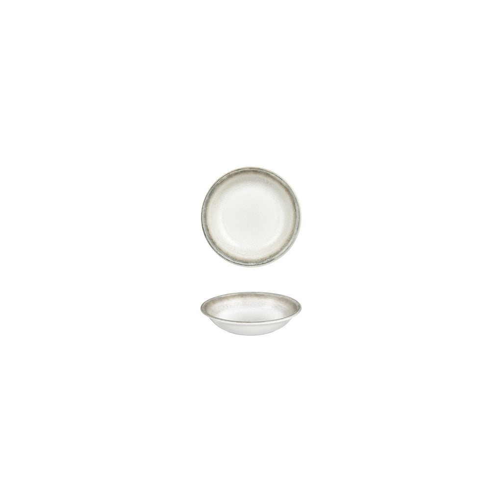 Turgla Ephyra dia.4.25Inch  h:1Inch  3 oz. Round Gray Vitrified Deep Plate SKU: T-EPHZT11CK-24