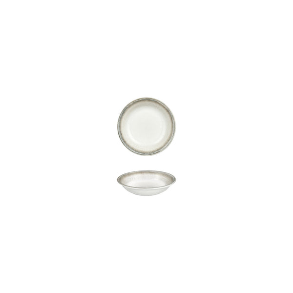 Turgla Ephyra dia.4.25Inch  h:1Inch  3 oz. Round Gray Vitrified Deep Plate SKU: T-EPHZT11CK-24