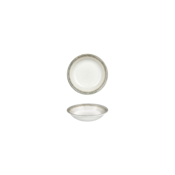 Turgla Ephyra dia.5Inch  h:1Inch  5 oz. Round Gray Vitrified Deep Plate SKU: T-EPHZT13CK-24