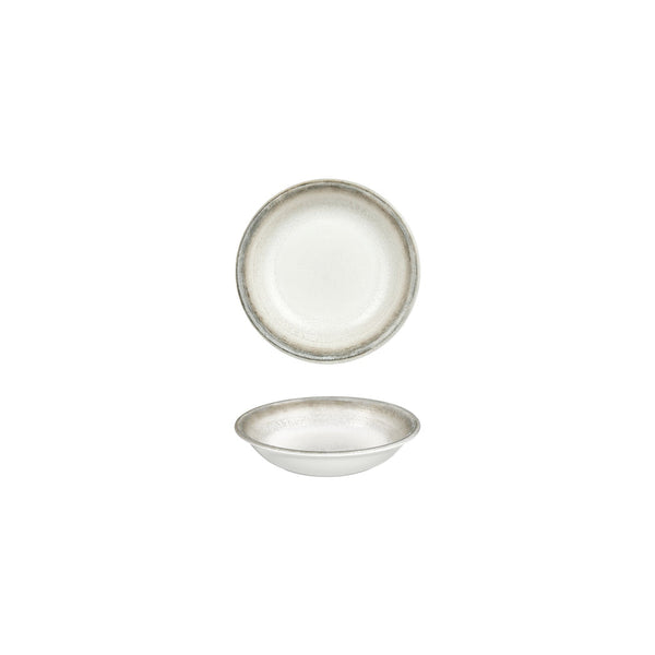 Turgla Ephyra dia.6Inch  h:1.25Inch  7 oz. Round Gray Vitrified Deep Plate SKU: T-EPHZT15CK-24