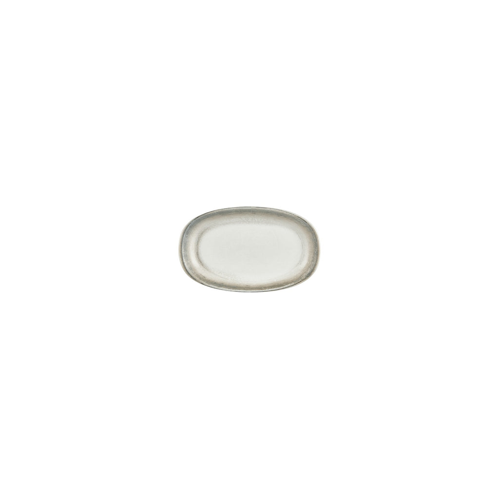 Turgla Ephyra 6Inch  x 3.5Inch  x h:0.75Inch  Oval Gray Vitrified Platter SKU: T-EPHZT15OV-12