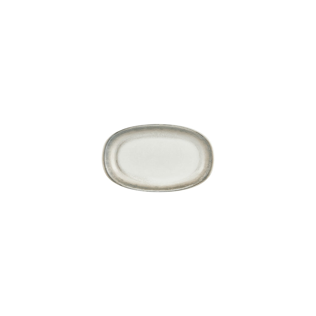 Turgla Ephyra 7.5Inch  x 4.25Inch  x h:1Inch  Oval Gray Vitrified Platter SKU: T-EPHZT19OV-12
