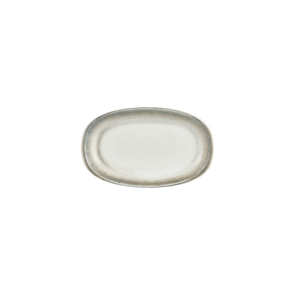 Turgla Ephyra 9.5Inch  x 5.75Inch  x h:1Inch  Oval Gray Vitrified Platter SKU: T-EPHZT24OV-12