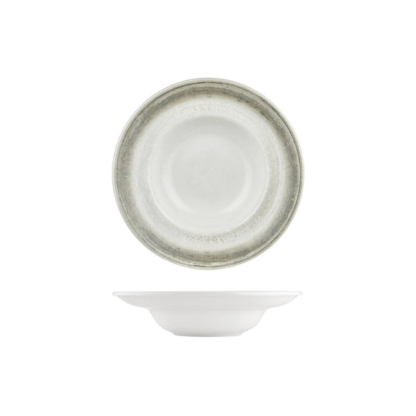 Turgla Ephyra dia.9.75Inch  h:2.25Inch  14 oz. Round Gray Vitrified Deep Plate SKU: T-EPHZT25CK-6