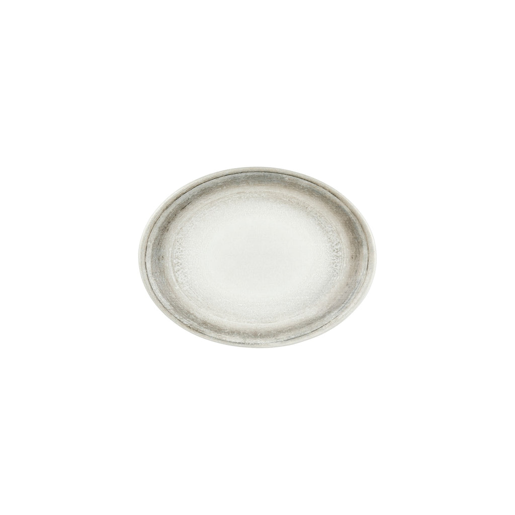 Turgla Ephyra 9.75Inch  x 7.5Inch  x h:1Inch  Oval Gray Vitrified Plate SKU: T-EPHZT25OV-12