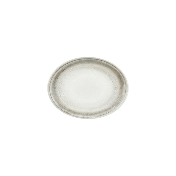 Turgla Ephyra 9.75Inch  x 7.5Inch  x h:1Inch  Oval Gray Vitrified Plate SKU: T-EPHZT25OV-12