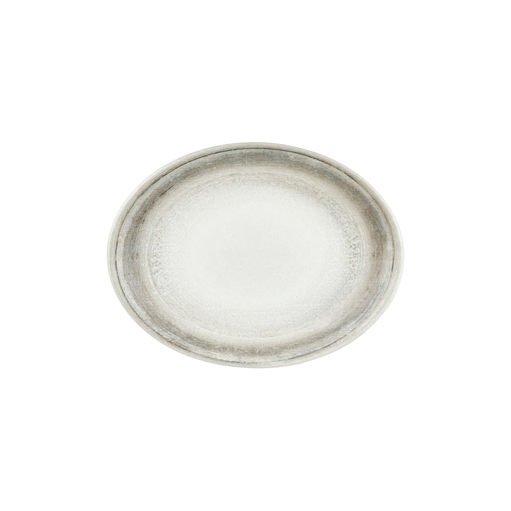 Turgla Ephyra 12.25Inch  x 9.5Inch  x h:1Inch  Oval Gray Vitrified Platter SKU: T-EPHZT31OV-6