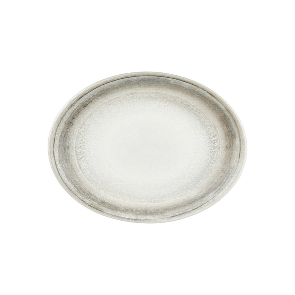 Turgla Ephyra 14.25Inch  x 11Inch  x h:1.25Inch  Oval Gray Vitrified Platter SKU: T-EPHZT36OV-6