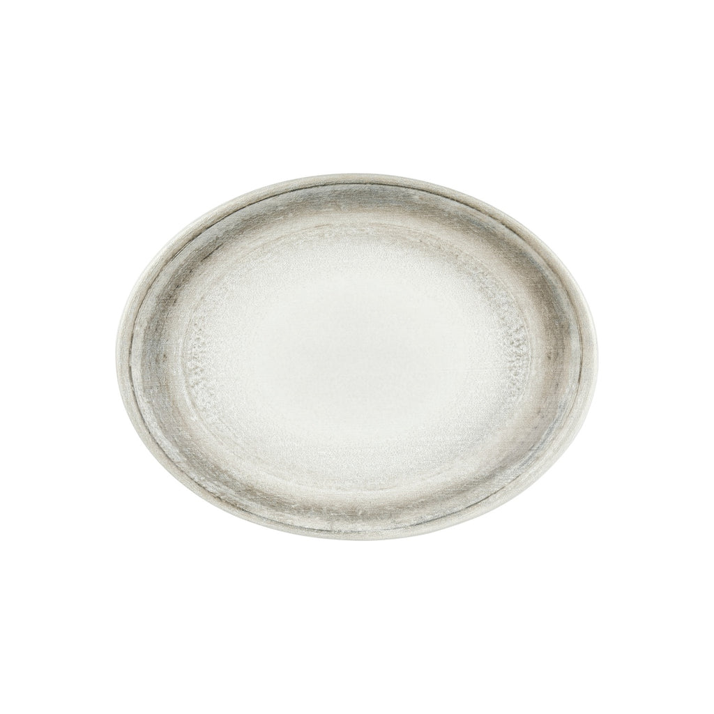 Turgla Ephyra 14.25Inch  x 11Inch  x h:1.25Inch  Oval Gray Vitrified Platter SKU: T-EPHZT36OV-6