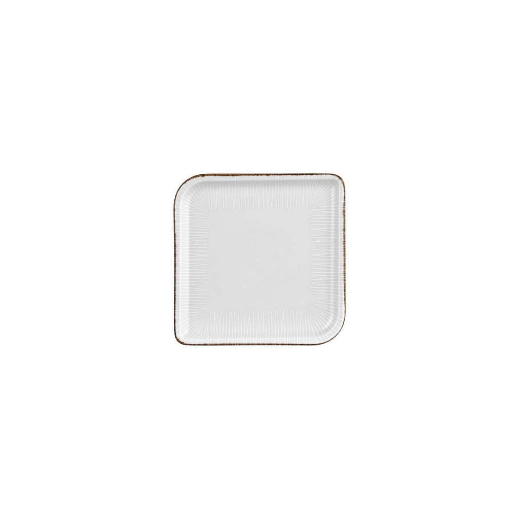 Turgla Grace 6Inch  x 6Inch  Square Brown Vitrified Plate SKU: T-GREAR20KR-12