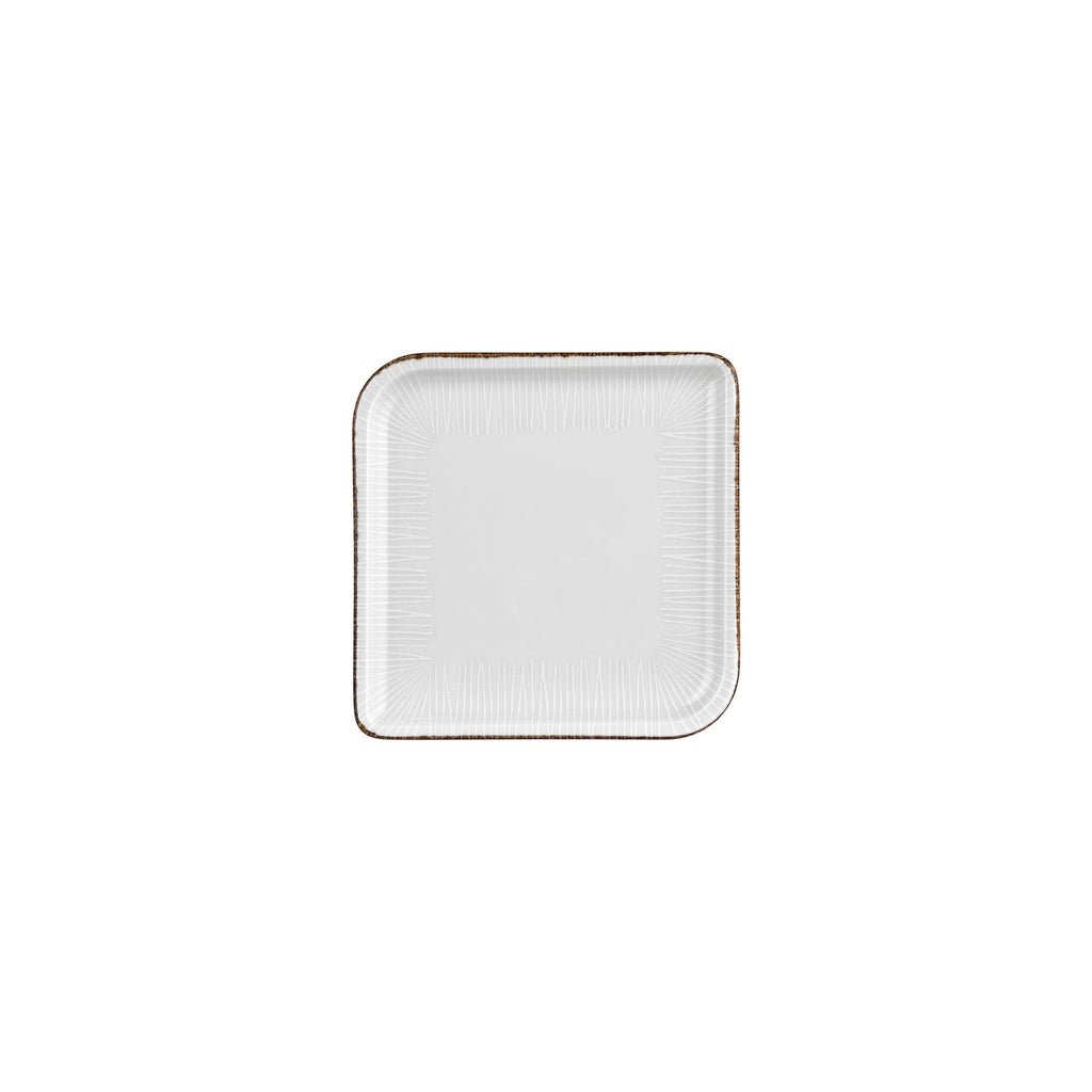 Turgla Grace 7.5Inch  x 7.5Inch  Square Brown Vitrified Plate SKU: T-GREAR25KR-12