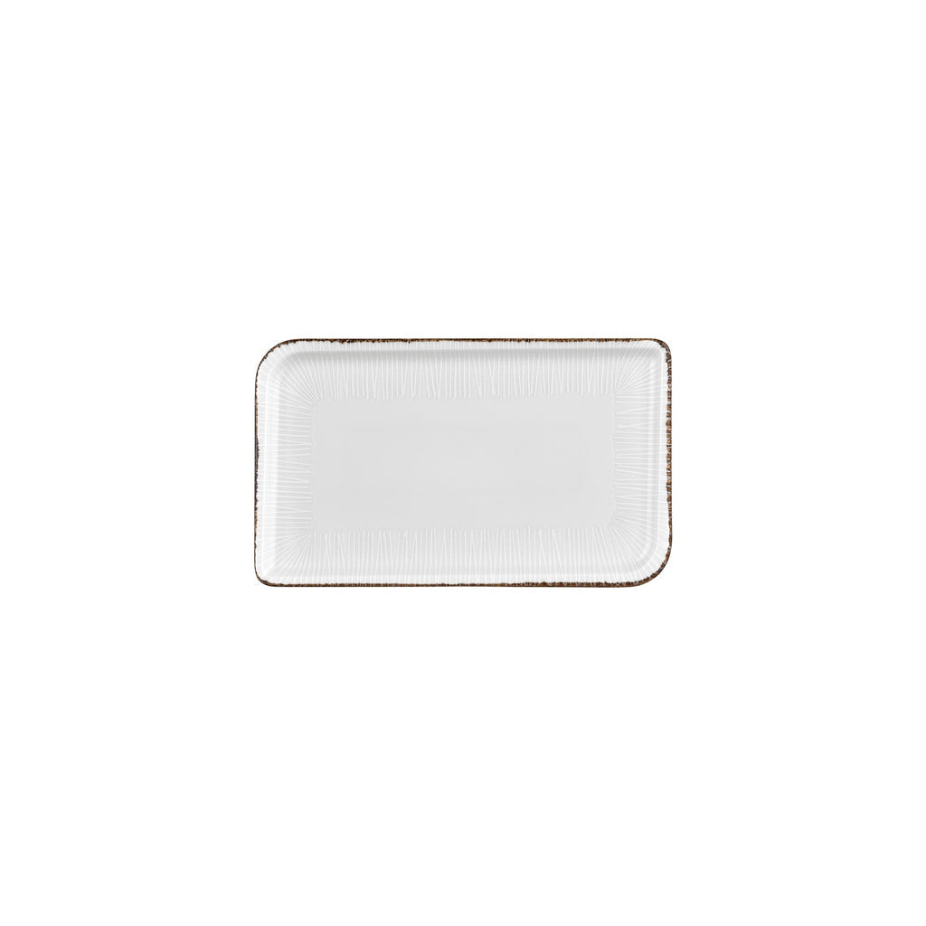 Turgla Grace 9.5Inch  x 6Inch  Rectangular Brown Vitrified Plate SKU: T-GREAR28DT-12