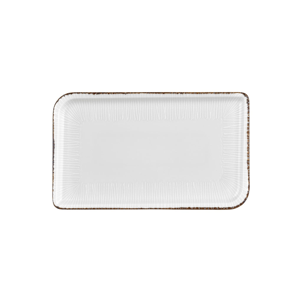 Turgla Grace 13.75Inch  x 6.25Inch  x h:0Inch  Rectangular Brown Vitrified Platter SKU: T-GREAR38DT-6