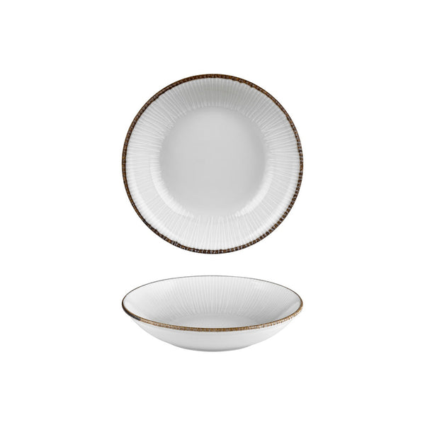 Turgla Grace dia.9Inch  h:1.75Inch  34 oz. Round Brown Vitrified Deep Plate SKU: T-GREFL23CK-6