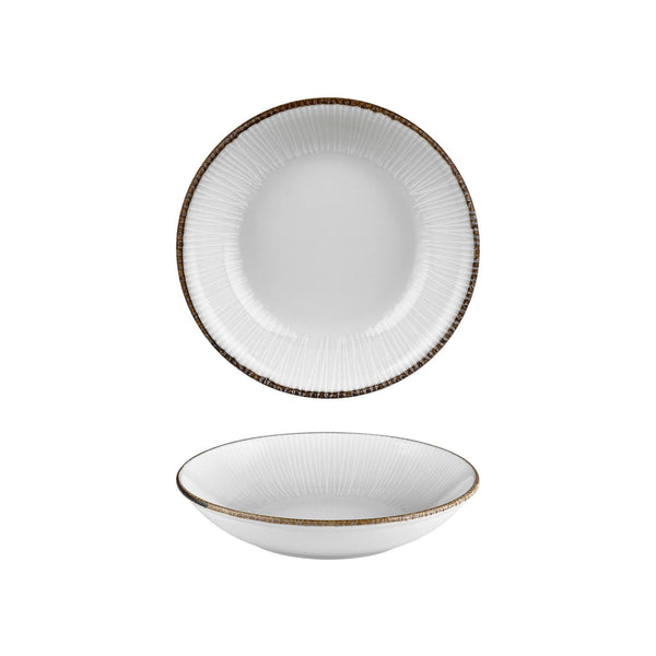 Turgla Grace dia.9.75Inch  h:2Inch  44 oz. Round Brown Vitrified Deep Plate SKU: T-GREFL25CK-6