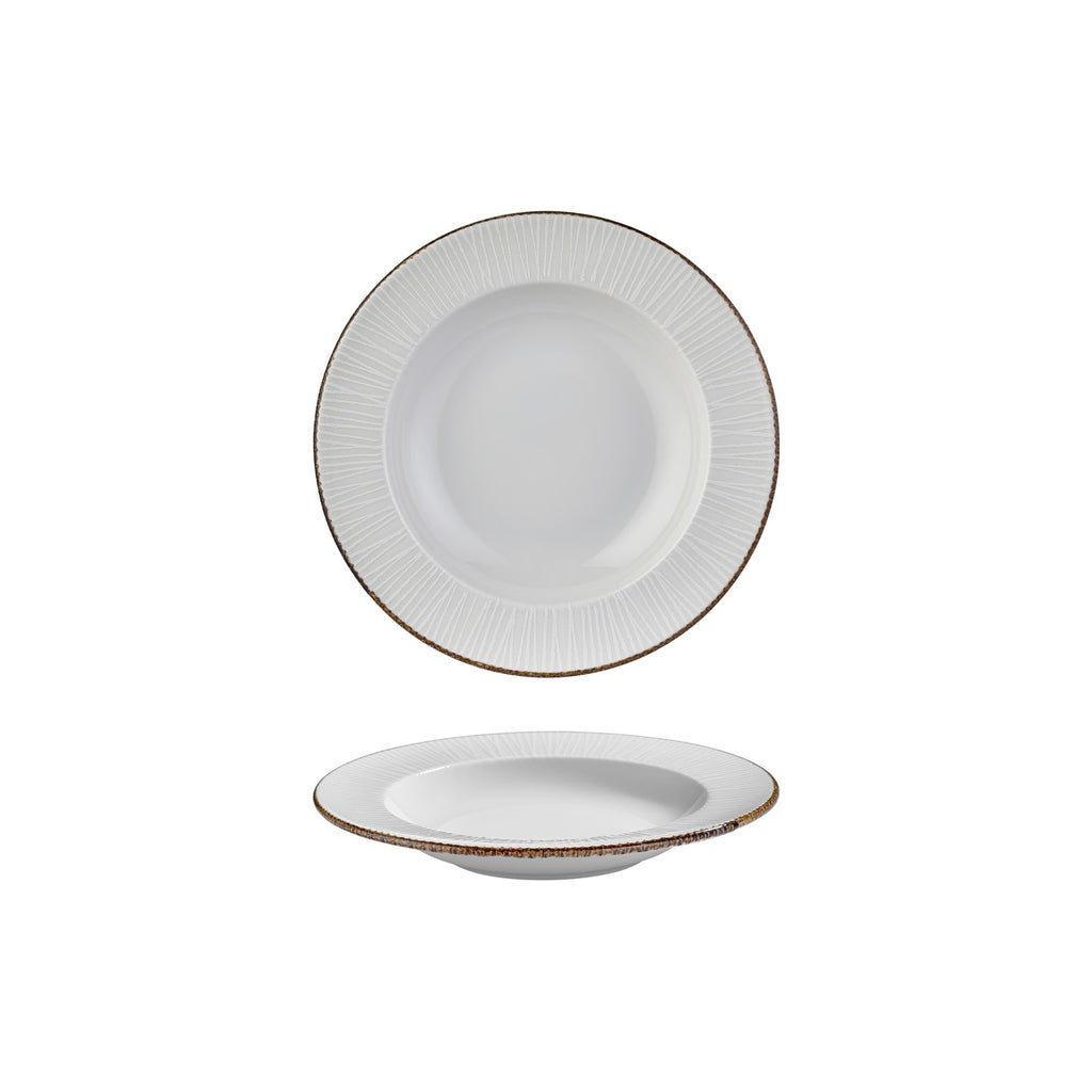 Turgla Grace dia.9Inch  h:0Inch  10 oz. Round Brown Vitrified Deep Plate SKU: T-GREGT23CK-12