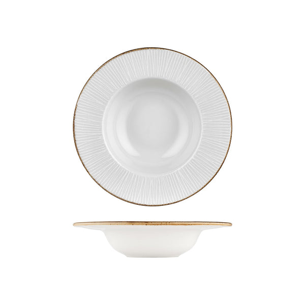 Turgla Grace dia.11Inch  h:2.25Inch  16 oz. Round Brown Vitrified Deep Plate SKU: T-GREGT28CK-6