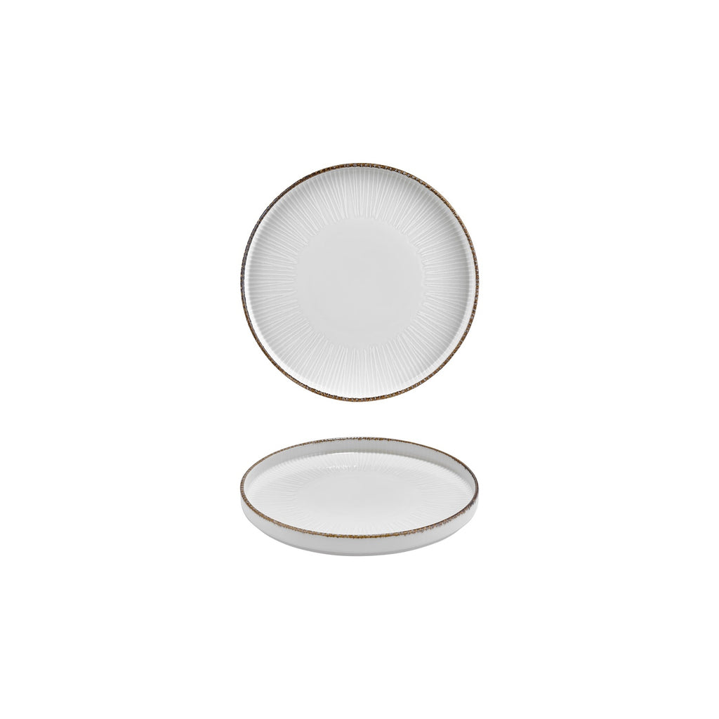 Turgla Grace dia.6.25Inch  Round Brown Vitrified Plate SKU: T-GREHL16RD-6