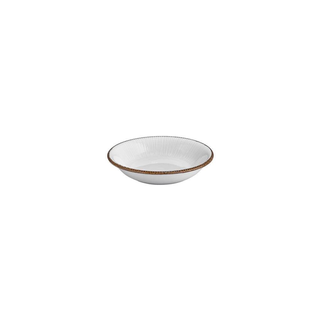 Turgla Grace dia.4.25Inch  h:1Inch  3 oz. Round Brown Vitrified Deep Plate SKU: T-GREZT11CK-24