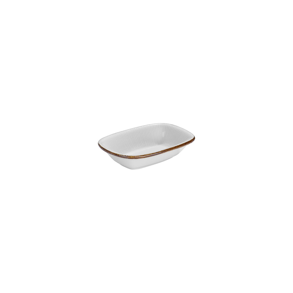 Turgla Grace 6.25Inch  x 4.25Inch  x h:0Inch  Rectangular Brown Vitrified Deep Plate SKU: T-GREZT16DKY-12