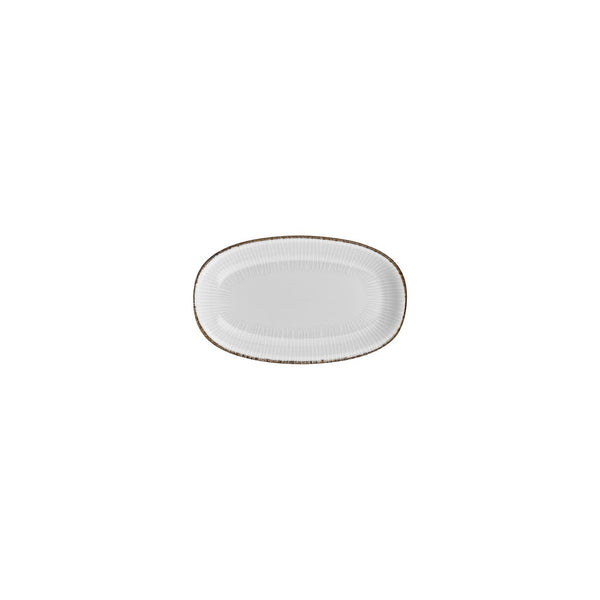 Turgla Grace 7.5Inch  x 4.25Inch  x h:1Inch  Oval Brown Vitrified Platter SKU: T-GREZT19OV-12