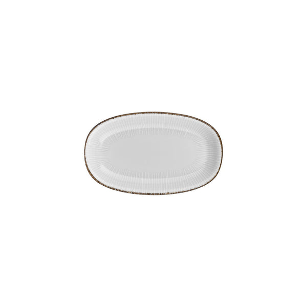Turgla Grace 9.5Inch  x 5.75Inch  x h:1Inch  Oval Brown Vitrified Platter SKU: T-GREZT24OV-12