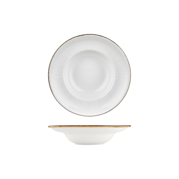 Turgla Grace dia.9.75Inch  h:2.25Inch  14 oz. Round Brown Vitrified Deep Plate SKU: T-GREZT25CK-6