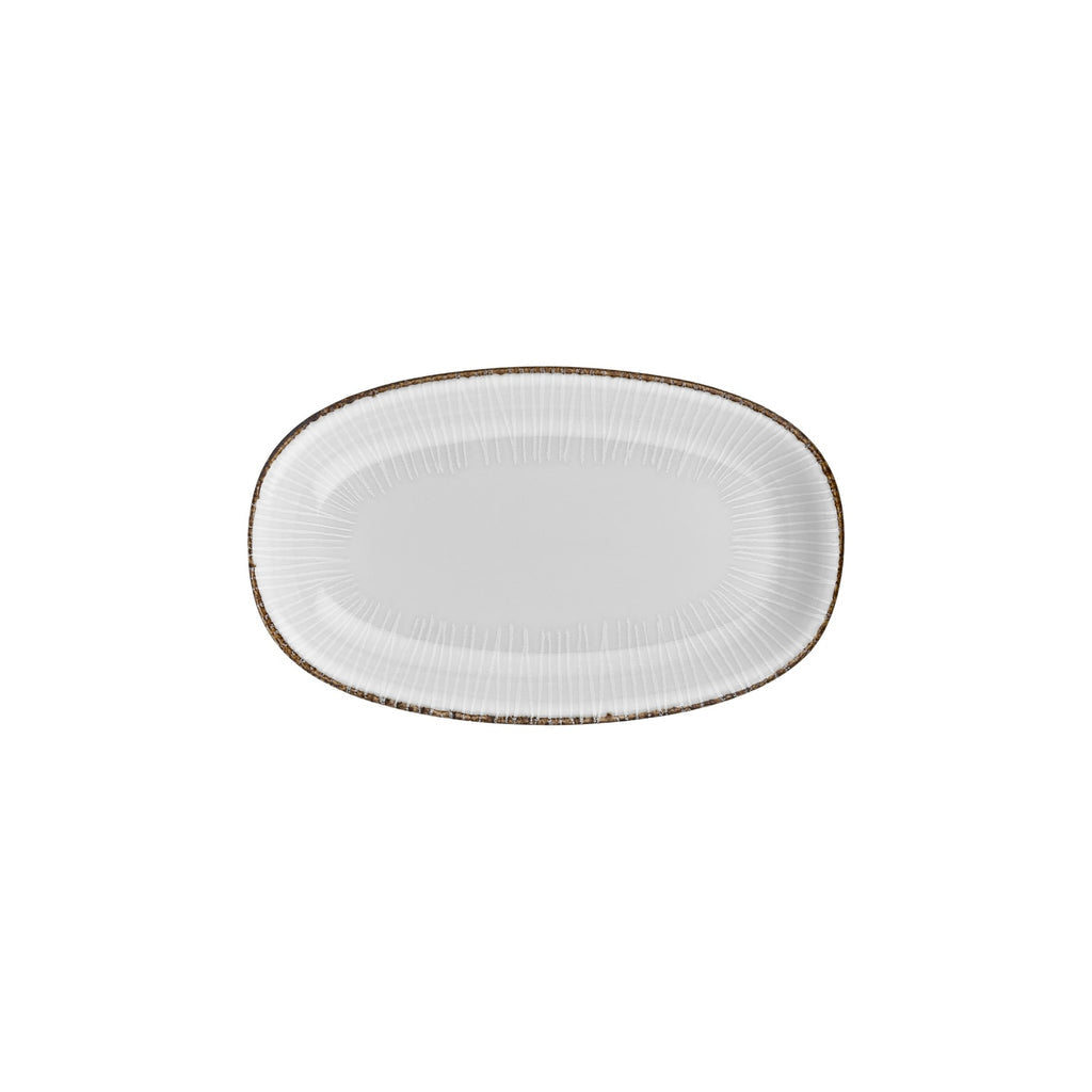 Turgla Grace 11.5Inch  x 7Inch  x h:1.25Inch  Oval Brown Vitrified Platter SKU: T-GREZT29OV-6