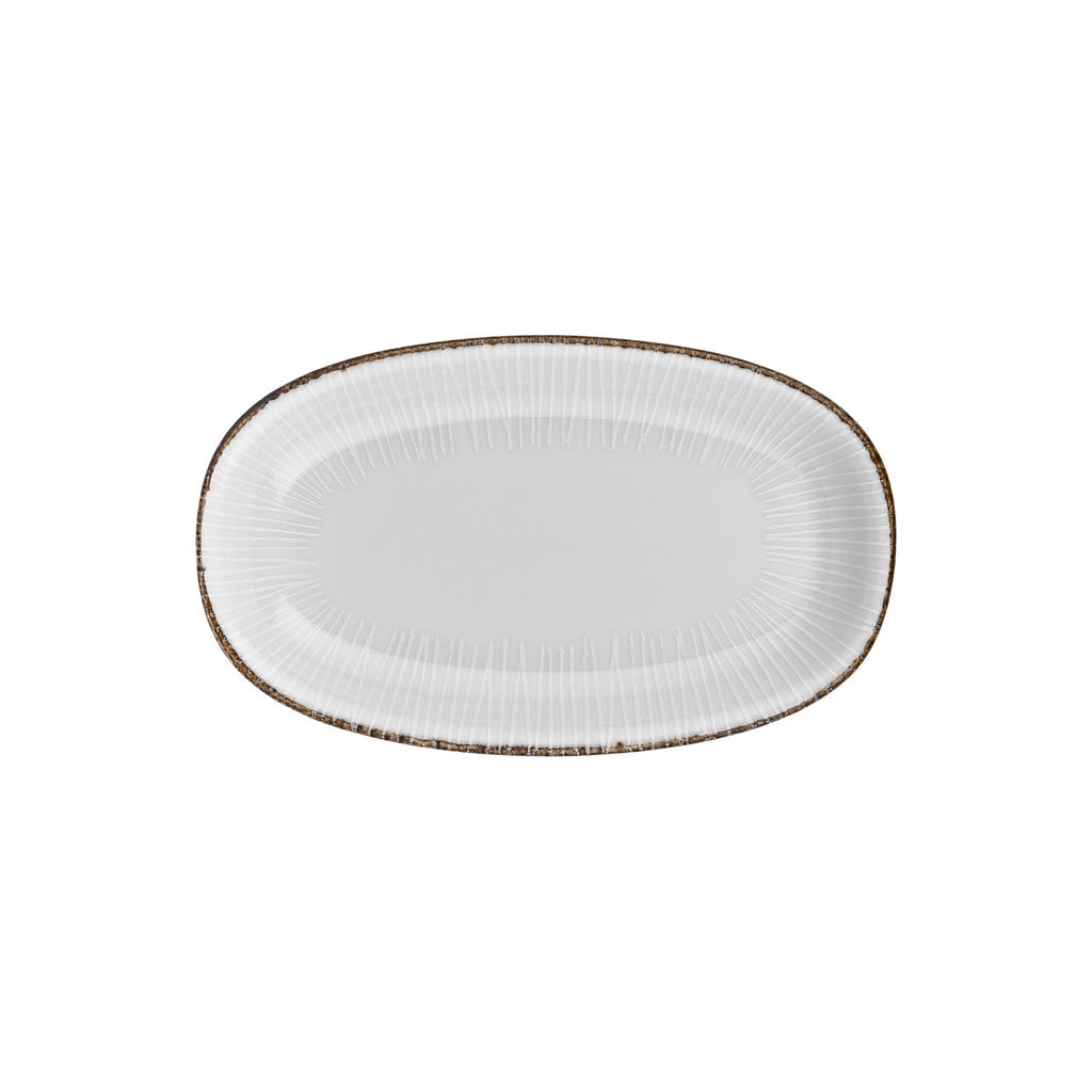 Turgla Grace 13.5Inch  x 8Inch  x h:1.5Inch  Oval Brown Vitrified Platter SKU: T-GREZT34OV-6