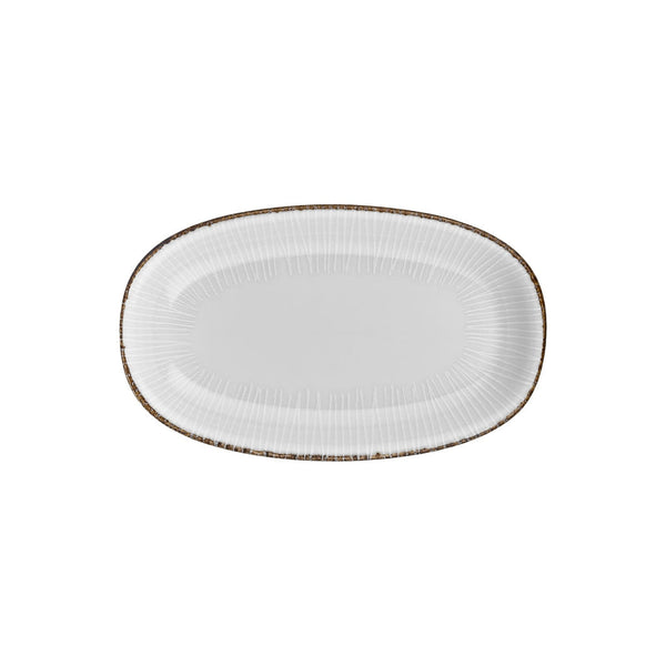 Turgla Grace 13.5Inch  x 8Inch  x h:1.5Inch  Oval Brown Vitrified Platter SKU: T-GREZT34OV-6
