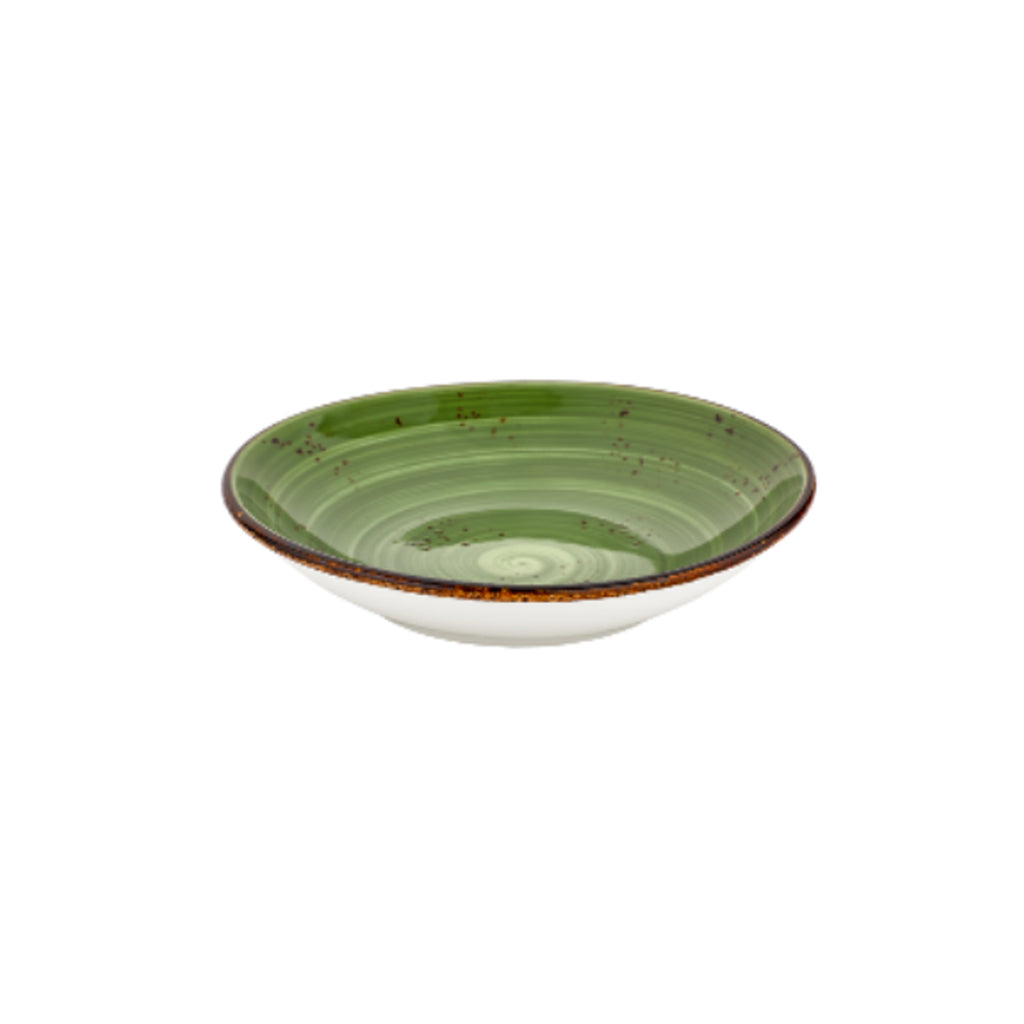 Turgla Breeze dia.9.75Inch  h:2Inch  44 oz. Round Green Vitrified Deep Plate SKU: T-HABRFL25CK-6