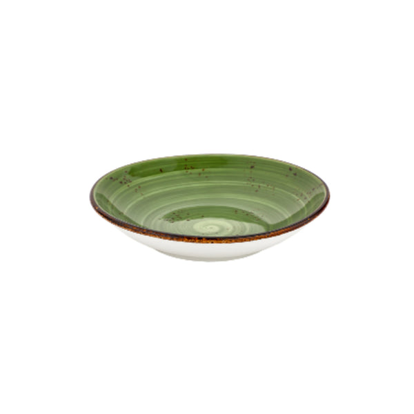 Turgla Breeze dia.9.75Inch  h:2Inch  44 oz. Round Green Vitrified Deep Plate SKU: T-HABRFL25CK-6