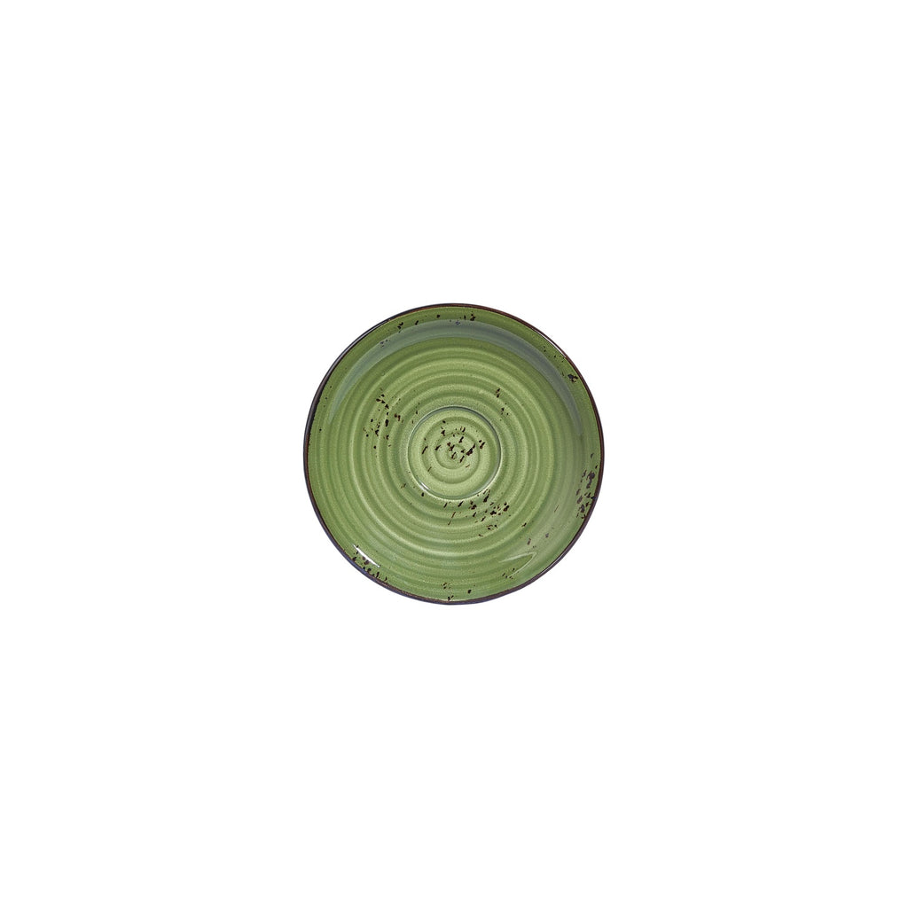 Turgla Breeze dia.6.25Inch  Round Green Vitrified Saucer SKU: T-HABRZT01CT-24