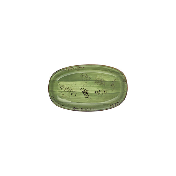 Turgla Breeze 9.5Inch  x 5.75Inch  x h:1Inch  Oval Green Vitrified Platter SKU: T-HABRZT24OV-12