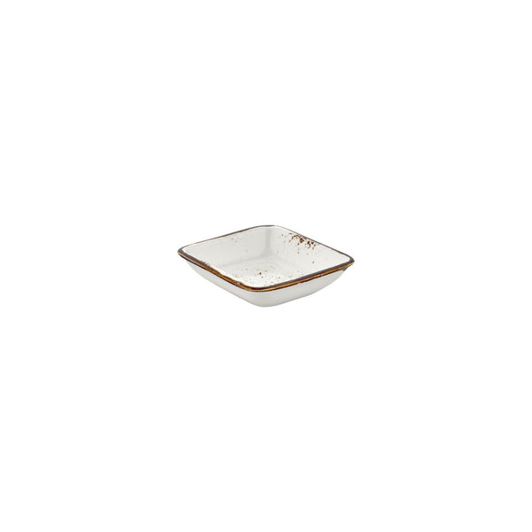 Turgla Harmony Elegance 4Inch  x 3.5Inch  x h:0.5Inch  2 oz. Square Brown Vitrified Bowl SKU: T-HAELAR13KS-24